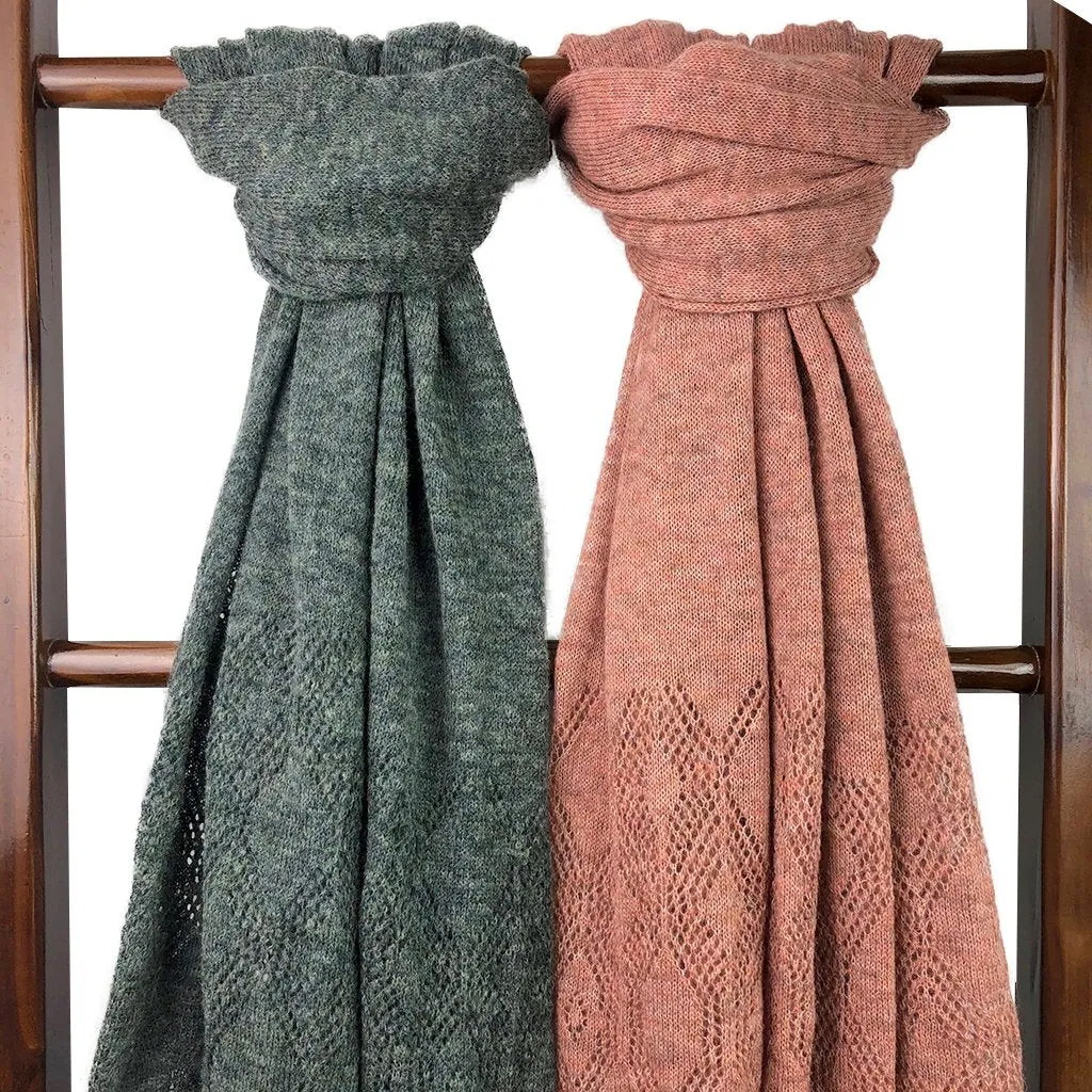 Rose Eyelet Alpaca Scarf
