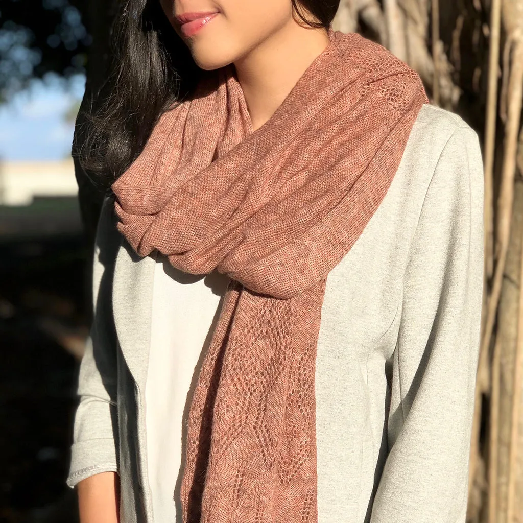 Rose Eyelet Alpaca Scarf
