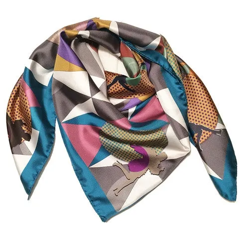 ROSSELLARAMA "ESCAPE" 100% SILK TWILL SCARF