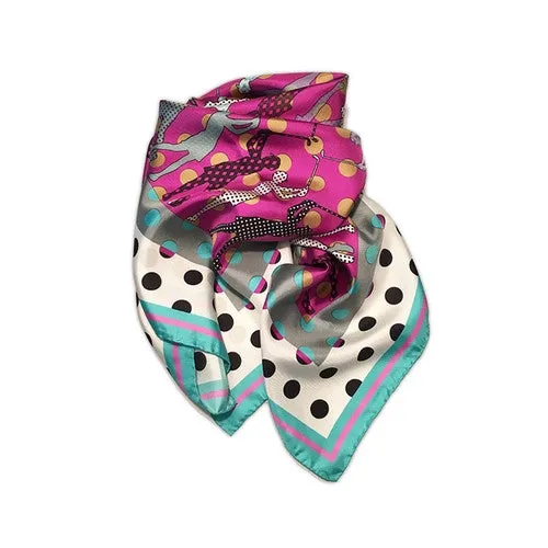 ROSSELLARAMA "GOLFERS DOTS" 100% SILK TWILL SCARF