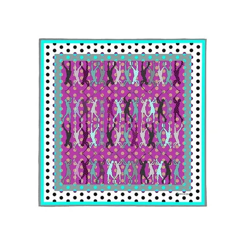 ROSSELLARAMA "GOLFERS DOTS" 100% SILK TWILL SCARF