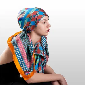 ROSSELLARAMA "RUNNERS" ZUCCA SILK TWILL SCARF