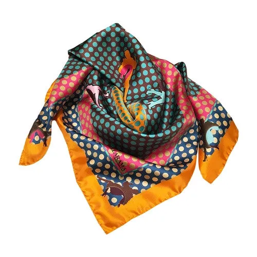 ROSSELLARAMA "RUNNERS" ZUCCA SILK TWILL SCARF