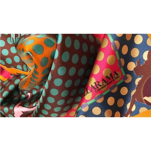 ROSSELLARAMA "RUNNERS" ZUCCA SILK TWILL SCARF
