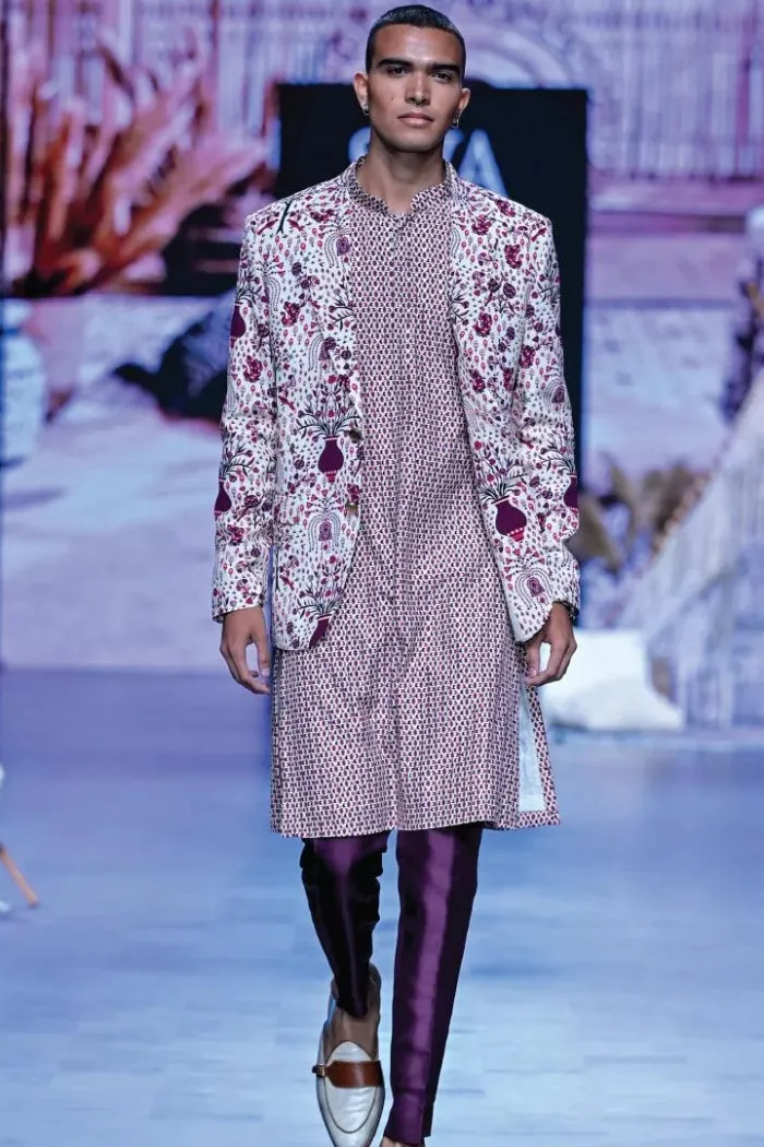 SAFAR MERLOT JAAL BLAZER SET