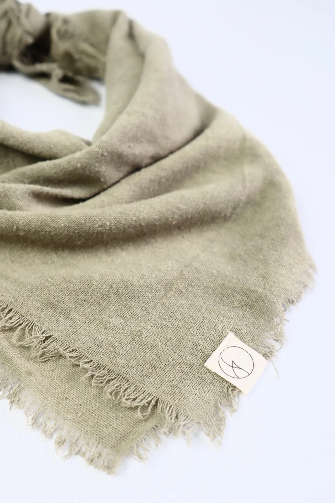 Sage Grey Solid Naturally Dyed Raw Silk Bandana