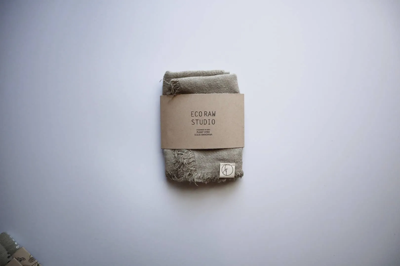 Sage Grey Solid Naturally Dyed Raw Silk Bandana