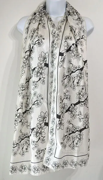 Sakura Cherry Blossom Printed Scarf