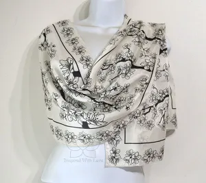 Sakura Cherry Blossom Printed Scarf