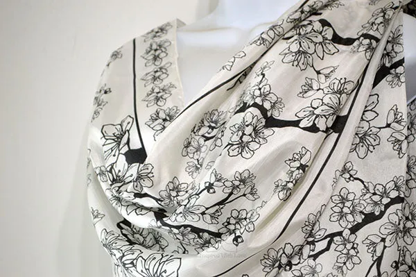 Sakura Cherry Blossom Printed Scarf