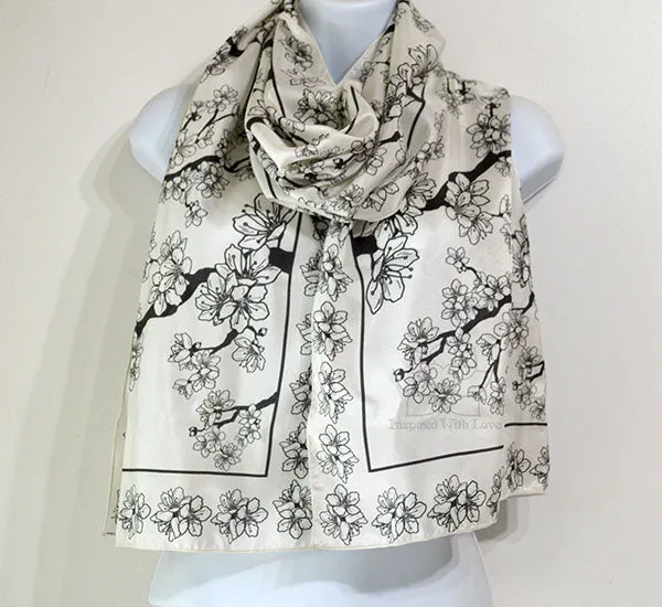 Sakura Cherry Blossom Printed Scarf