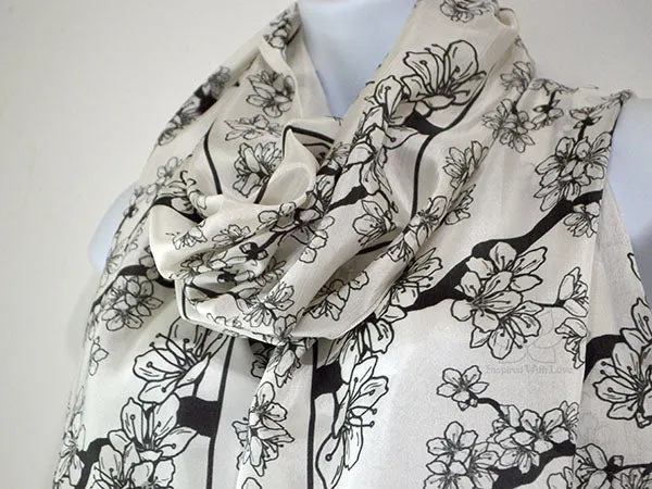 Sakura Cherry Blossom Printed Scarf