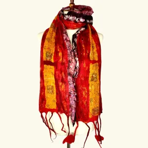 Sari Collage Wool Felted Scarf