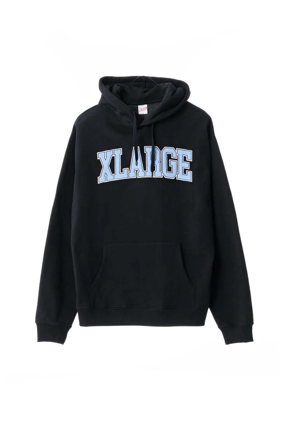SATIN COLLEGE HOODIE - SOLID BLACK