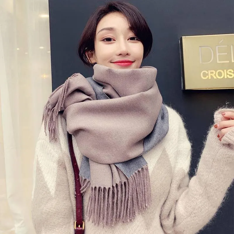 Scarf Fashion Cashmere Scarf Autumn and Winter Shawl Ladies Solid Color Luxury Scarf