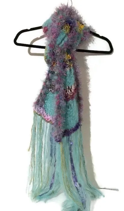 Scarf, knit scarf, alpaca knit scarf, aqua green alpaca knit scarf, The Aqua Cloud scarf, andrea designs handmade scarves, gifts for her, woman size.
