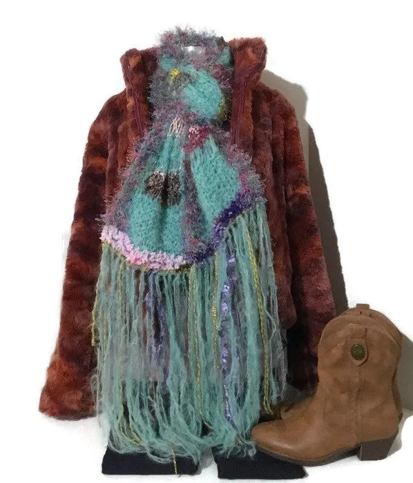 Scarf, knit scarf, alpaca knit scarf, aqua green alpaca knit scarf, The Aqua Cloud scarf, andrea designs handmade scarves, gifts for her, woman size.