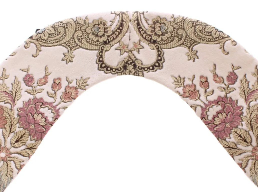 Scarf Men's Beige Silk Necktie Baroque Pattern