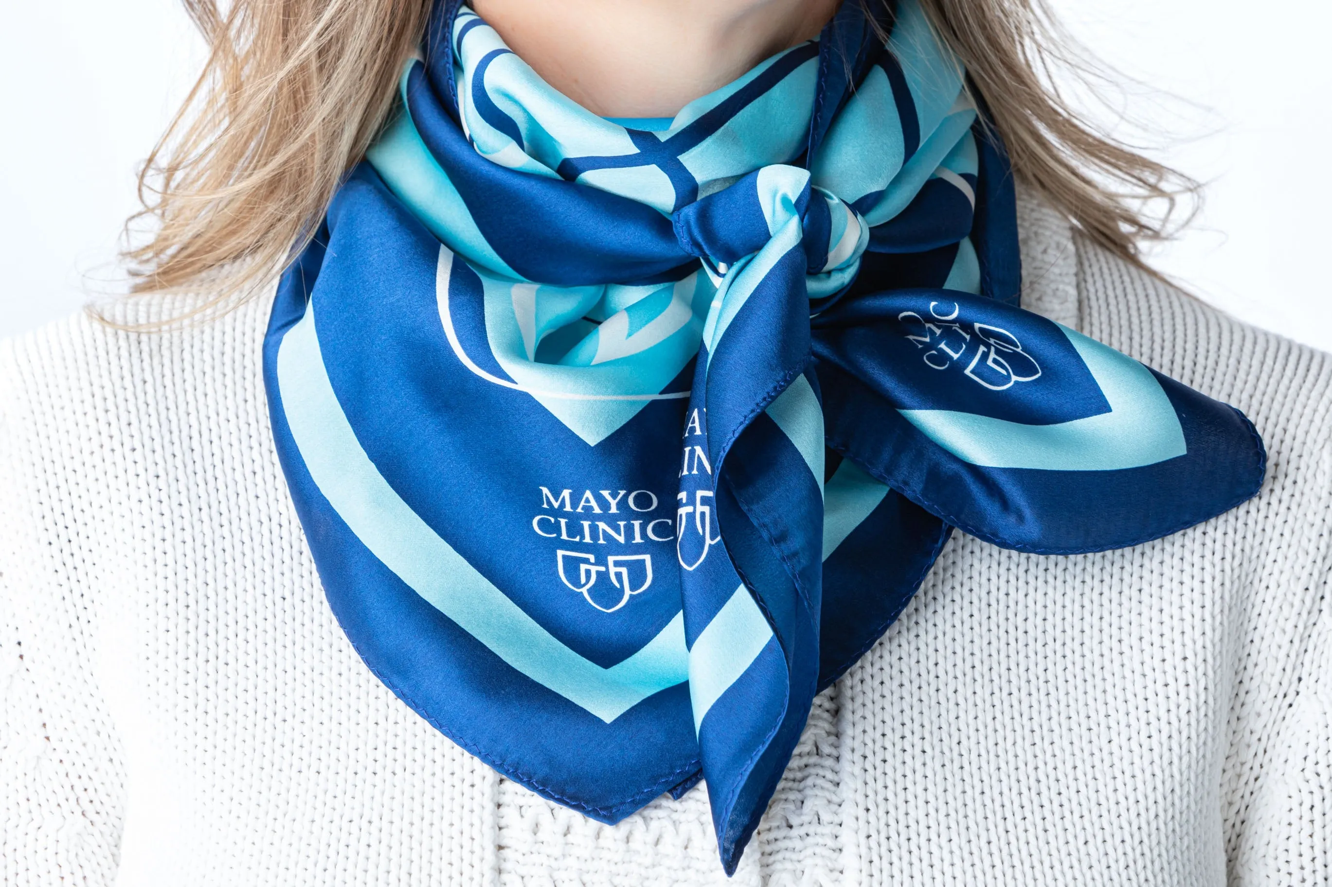 Scarves , imprinted Mayo Clinic logo