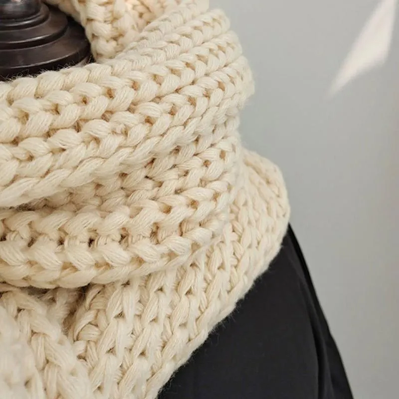 Scarves Women Knit Scarf Women Winter Warm Wraps Elegant Fashion Lady Knitted Shawls 2021 New Female Shawls