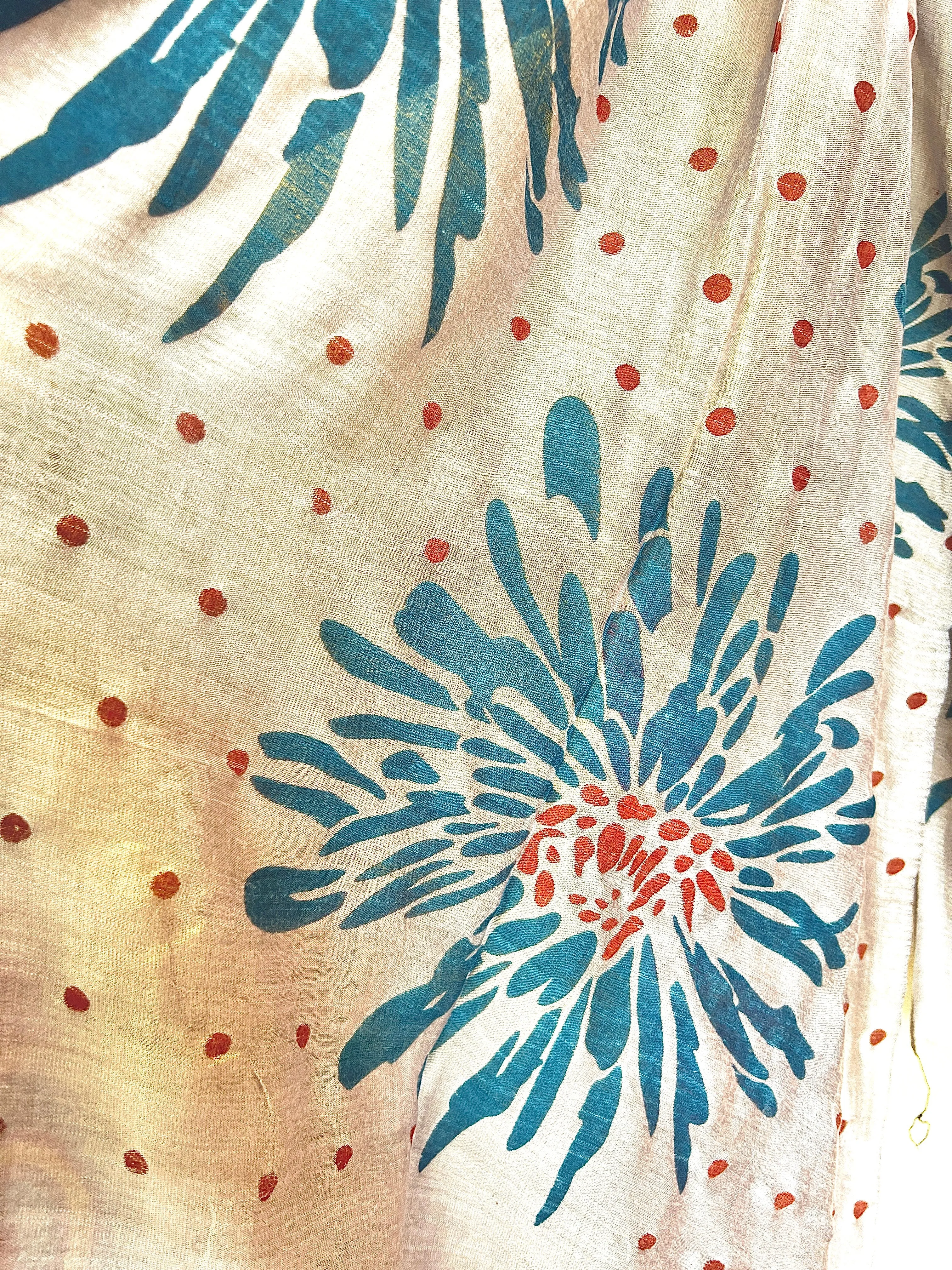 Screen Printed Silk Blend Scarves in 14 colors and patterns, hand printed in Vietnam