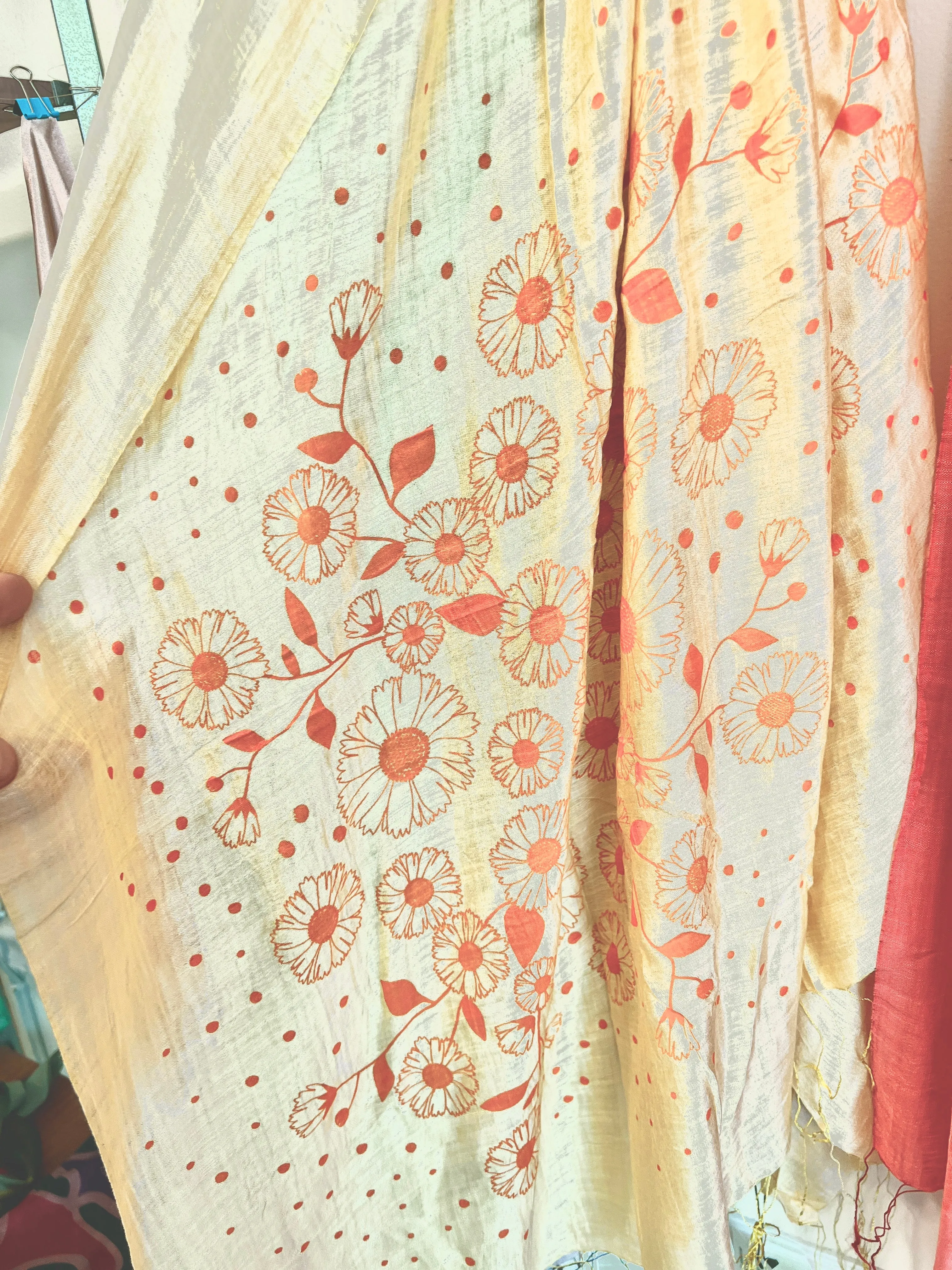 Screen Printed Silk Blend Scarves in 14 colors and patterns, hand printed in Vietnam
