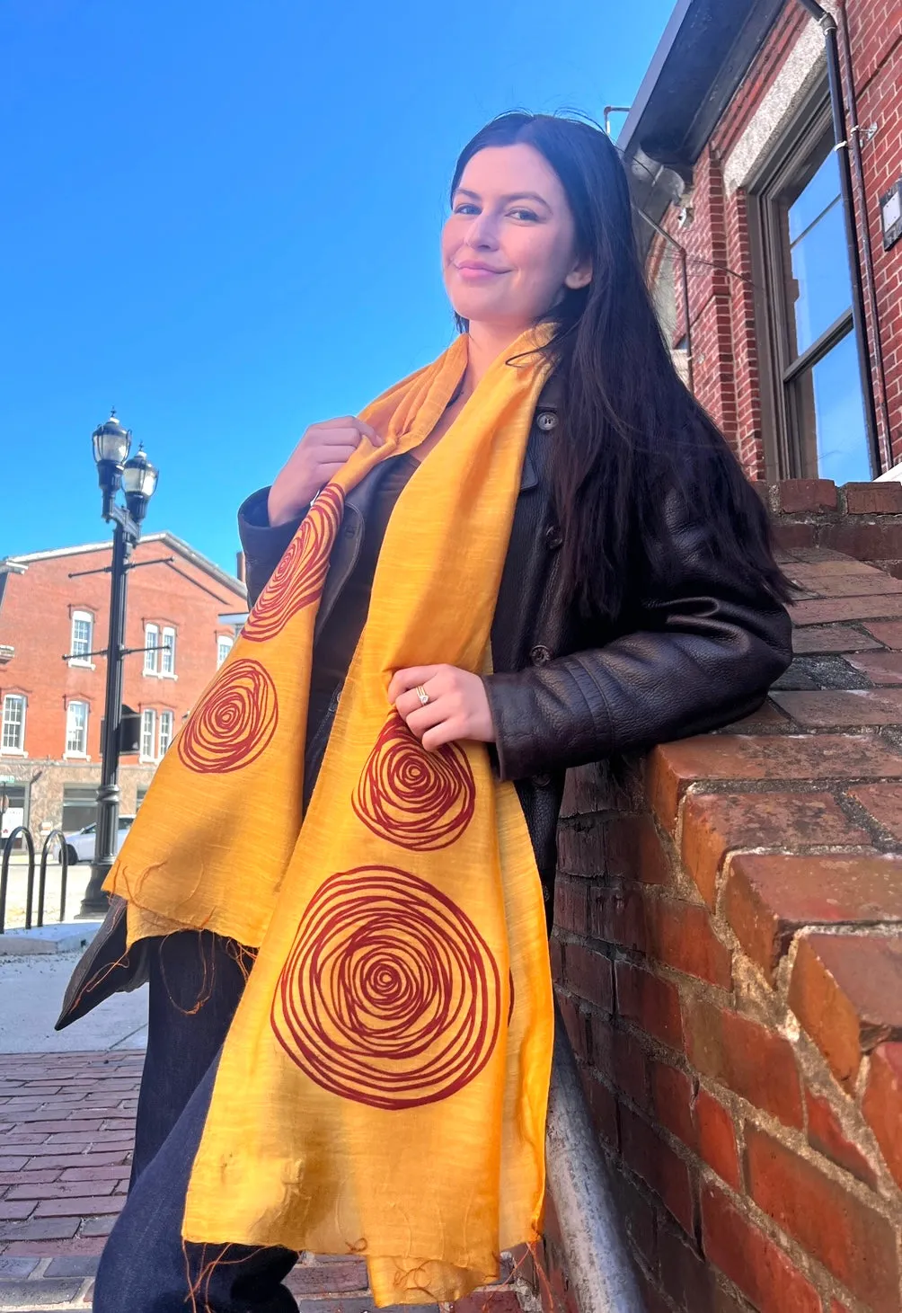 Screen Printed Silk Blend Scarves in 14 colors and patterns, hand printed in Vietnam
