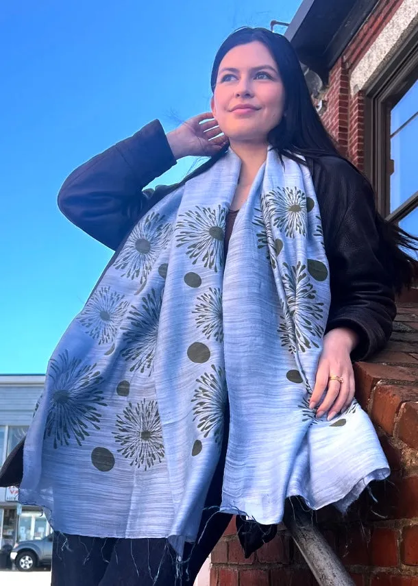 Screen Printed Silk Blend Scarves in 14 colors and patterns, hand printed in Vietnam