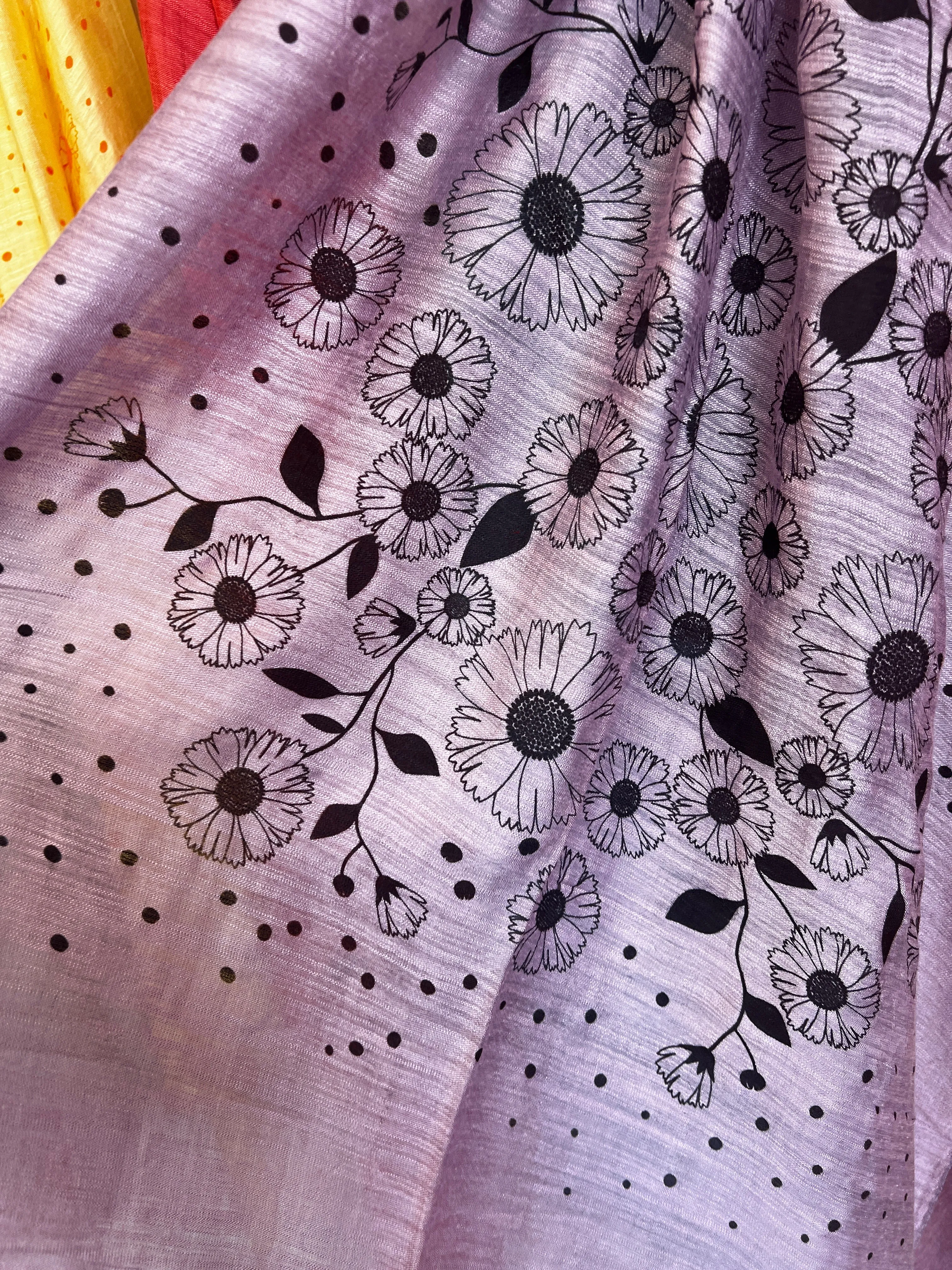 Screen Printed Silk Blend Scarves in 14 colors and patterns, hand printed in Vietnam