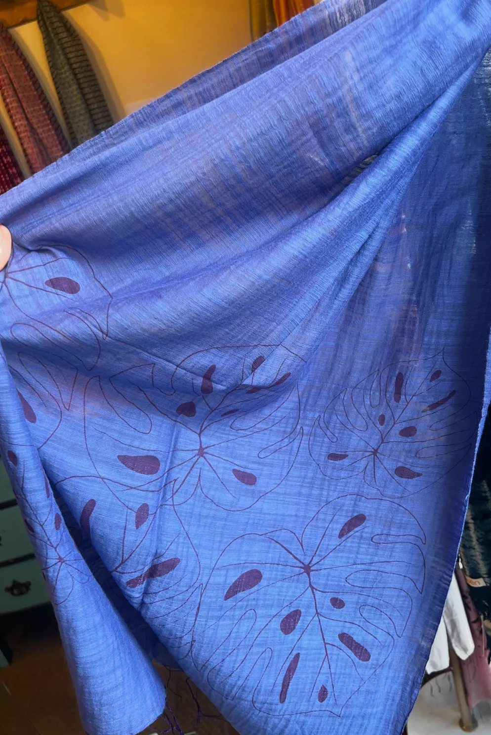 Screen Printed Silk Blend Scarves in 14 colors and patterns, hand printed in Vietnam