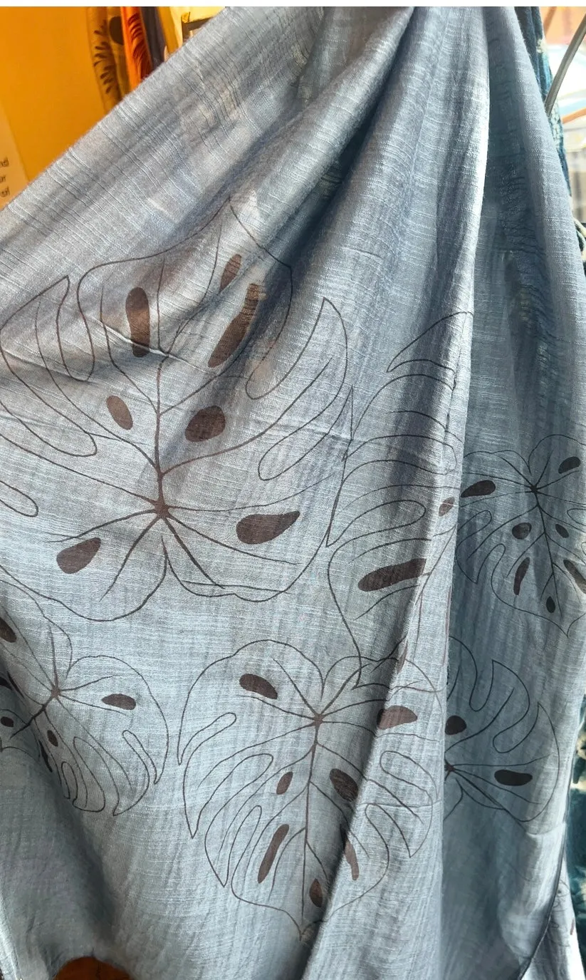 Screen Printed Silk Blend Scarves in 14 colors and patterns, hand printed in Vietnam