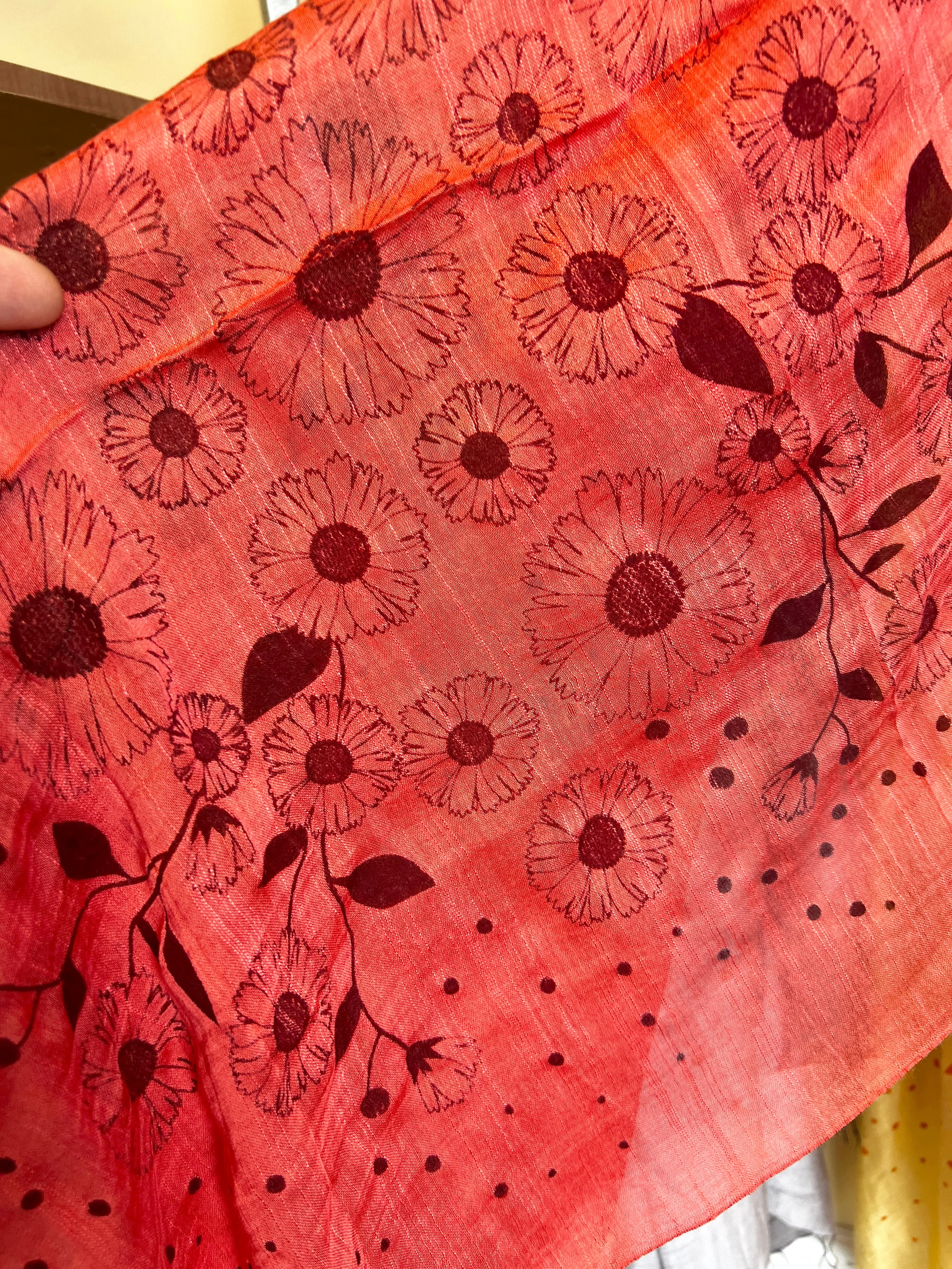 Screen Printed Silk Blend Scarves in 14 colors and patterns, hand printed in Vietnam