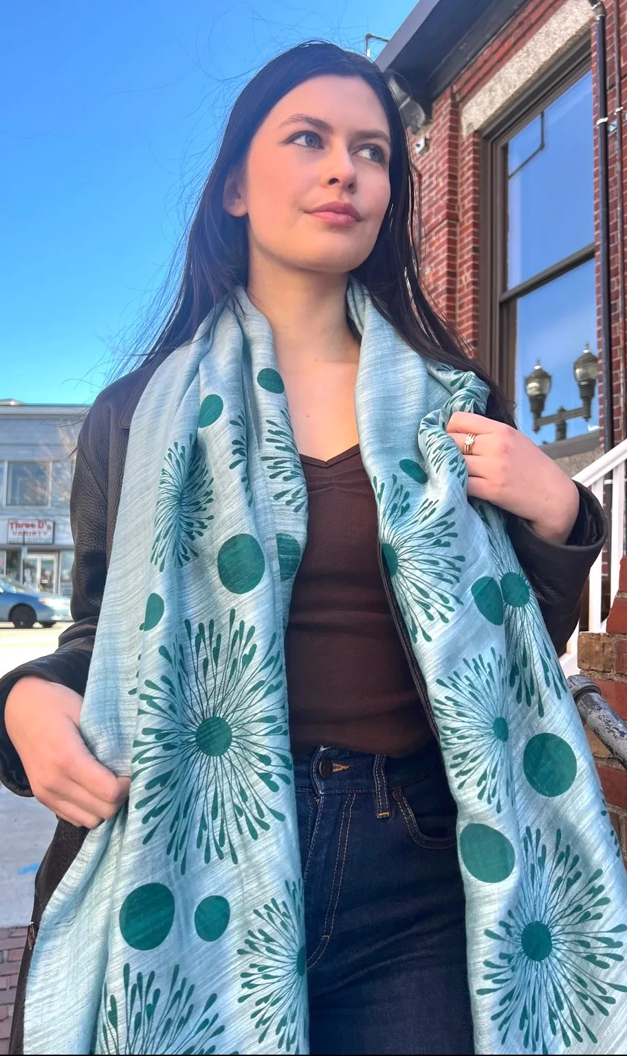 Screen Printed Silk Blend Scarves in 14 colors and patterns, hand printed in Vietnam