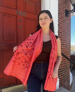 Screen Printed Silk Blend Scarves in 14 colors and patterns, hand printed in Vietnam