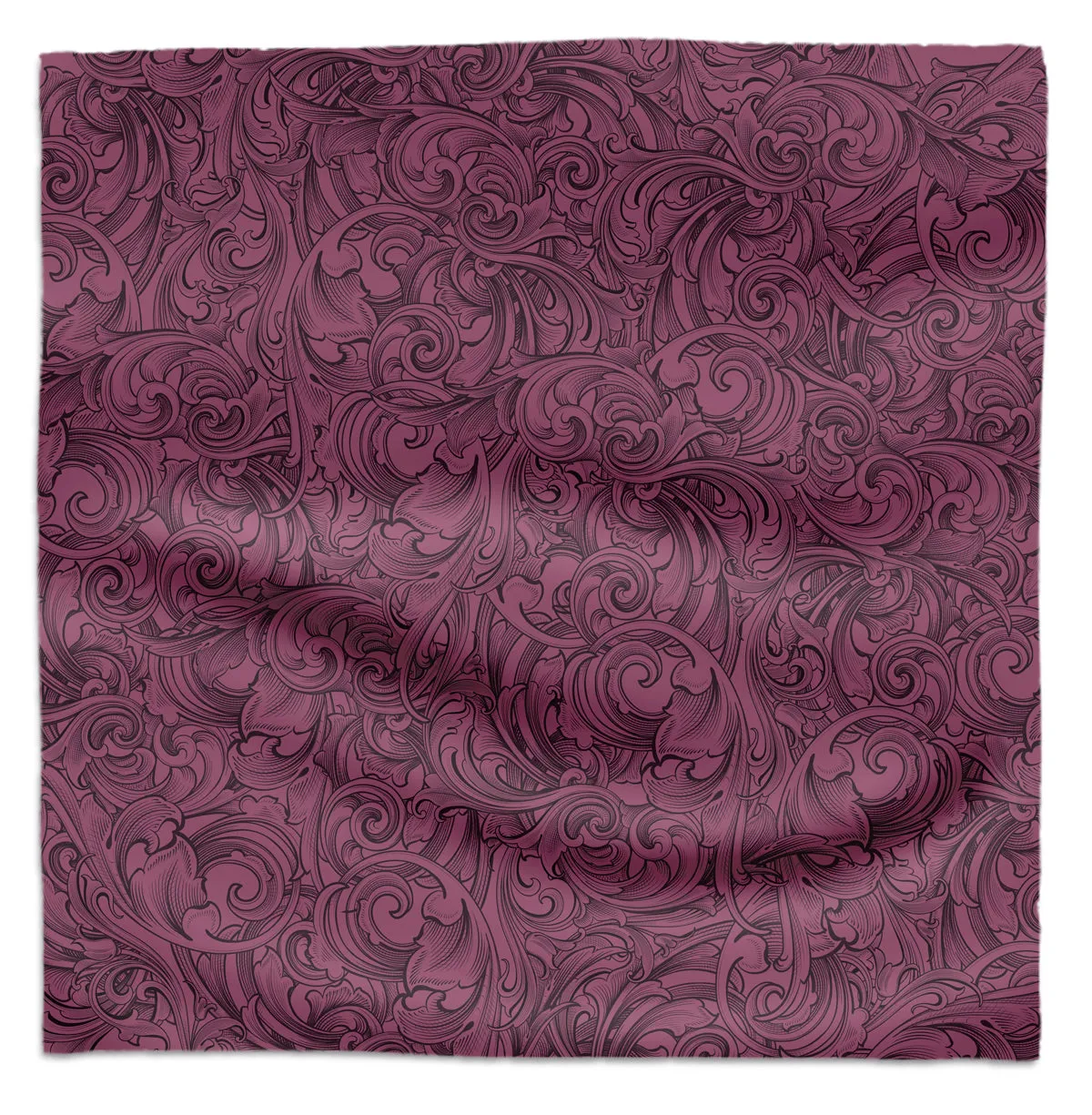 Scrollwork Plum Square Scarf