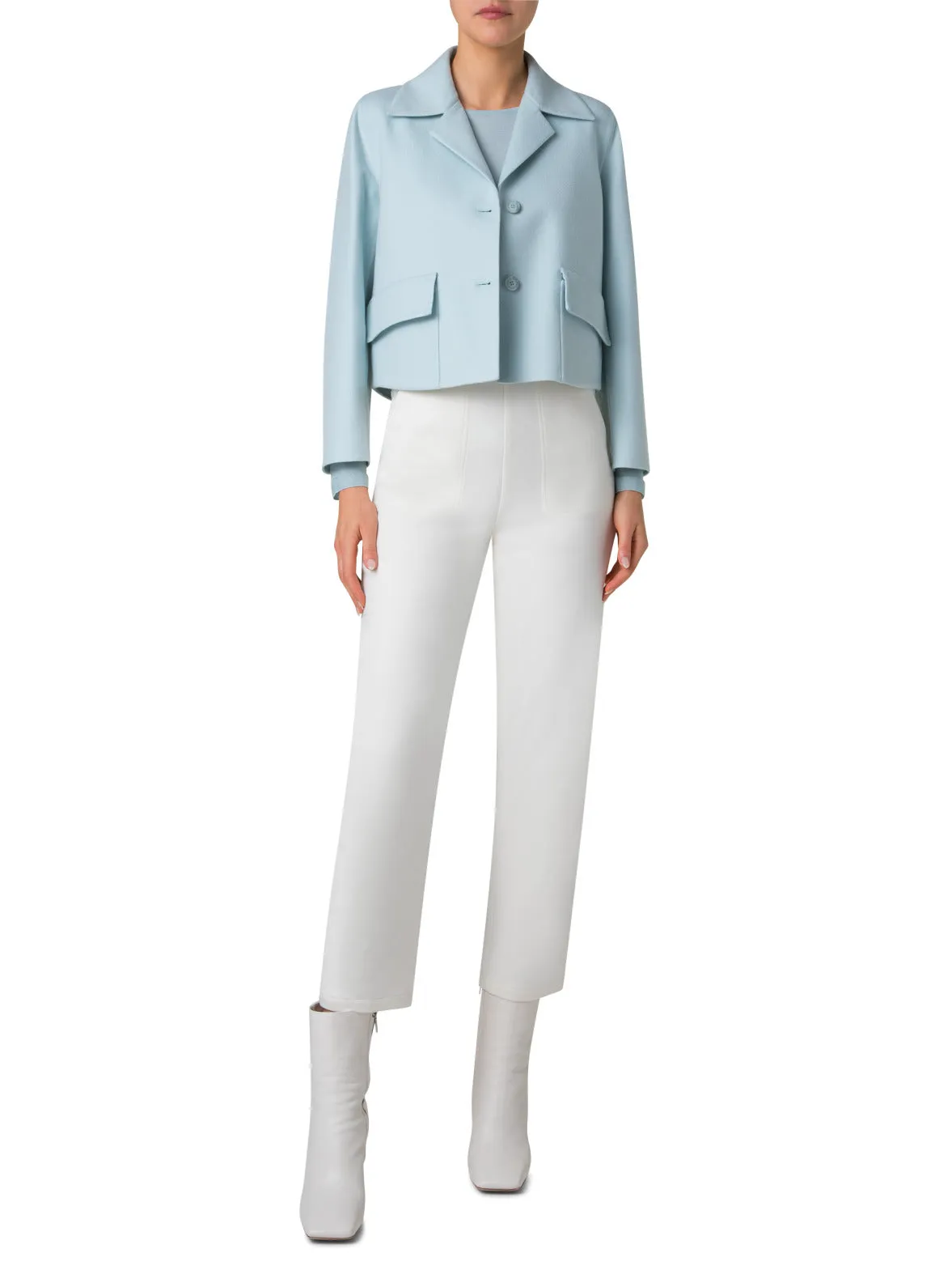 Seamless Crew Neck Sweater in Cashmere Silk