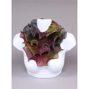 Shibori Silk Scarf Grey and Mauve