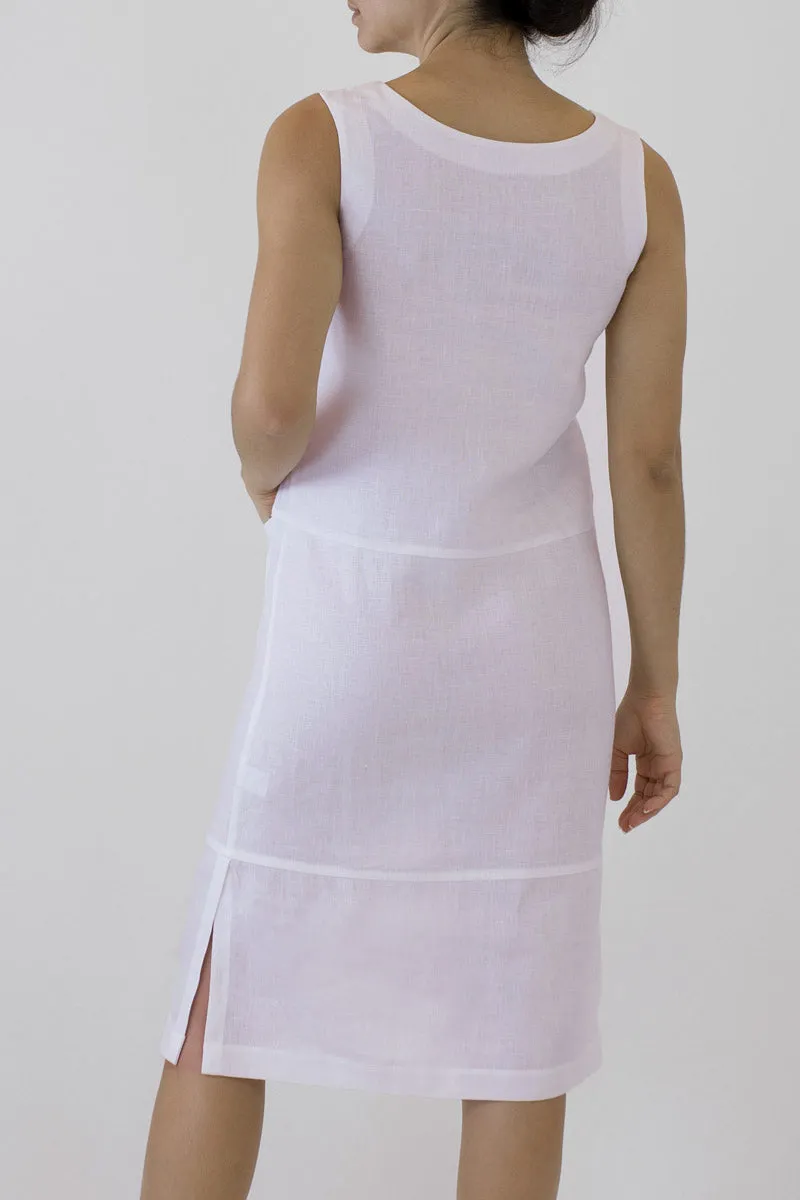 Shift Linen Column Dress ML-06