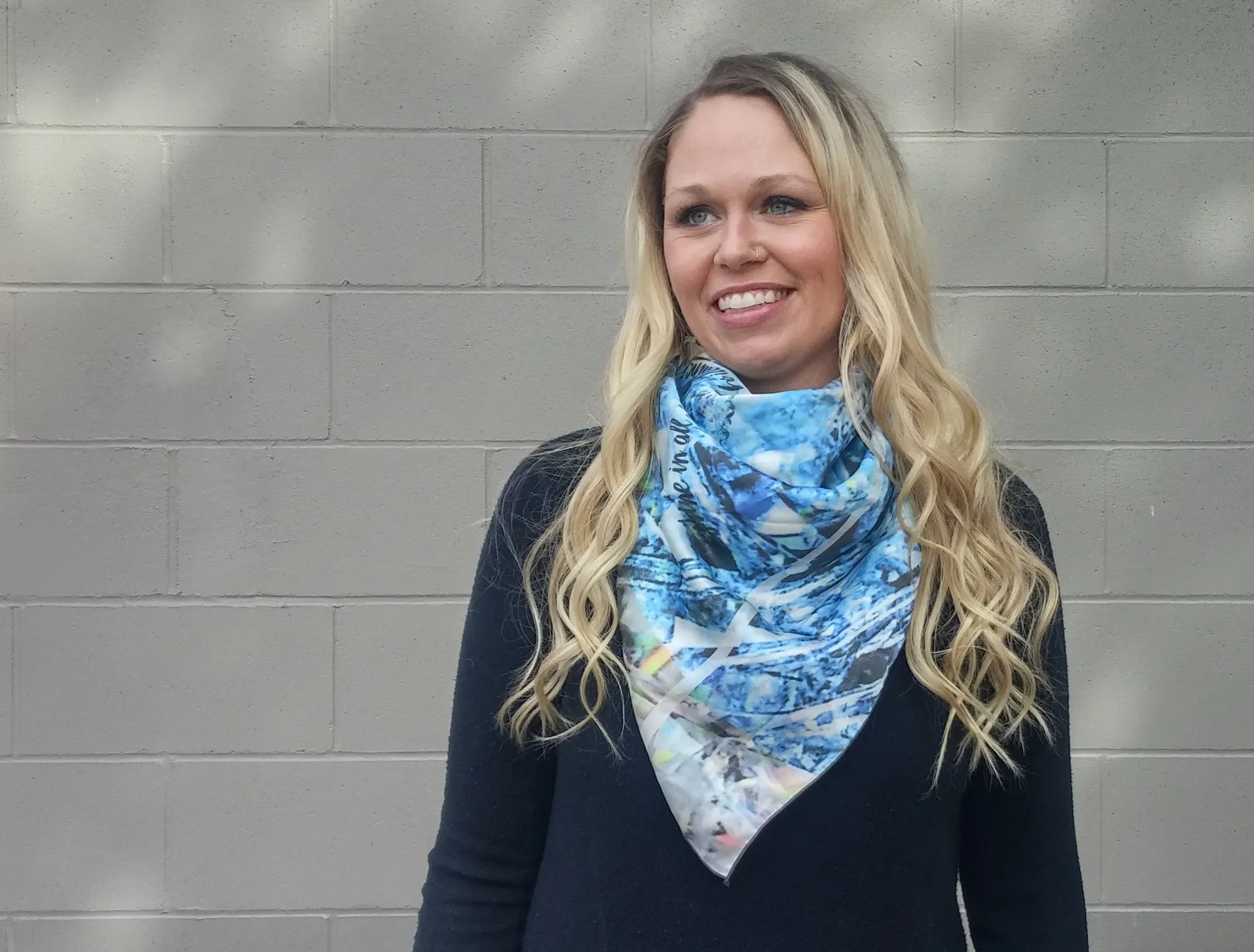 Shine Saphire - 36" Square Scarf