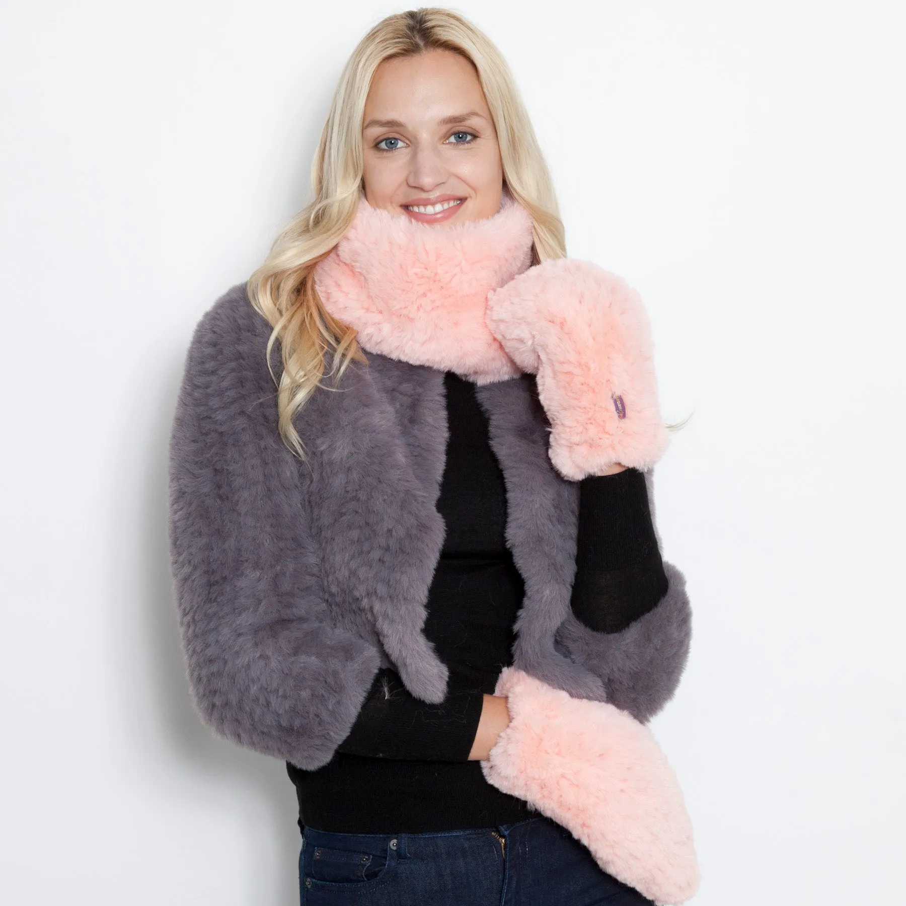 Signature Knitted Faux Fur Mitten