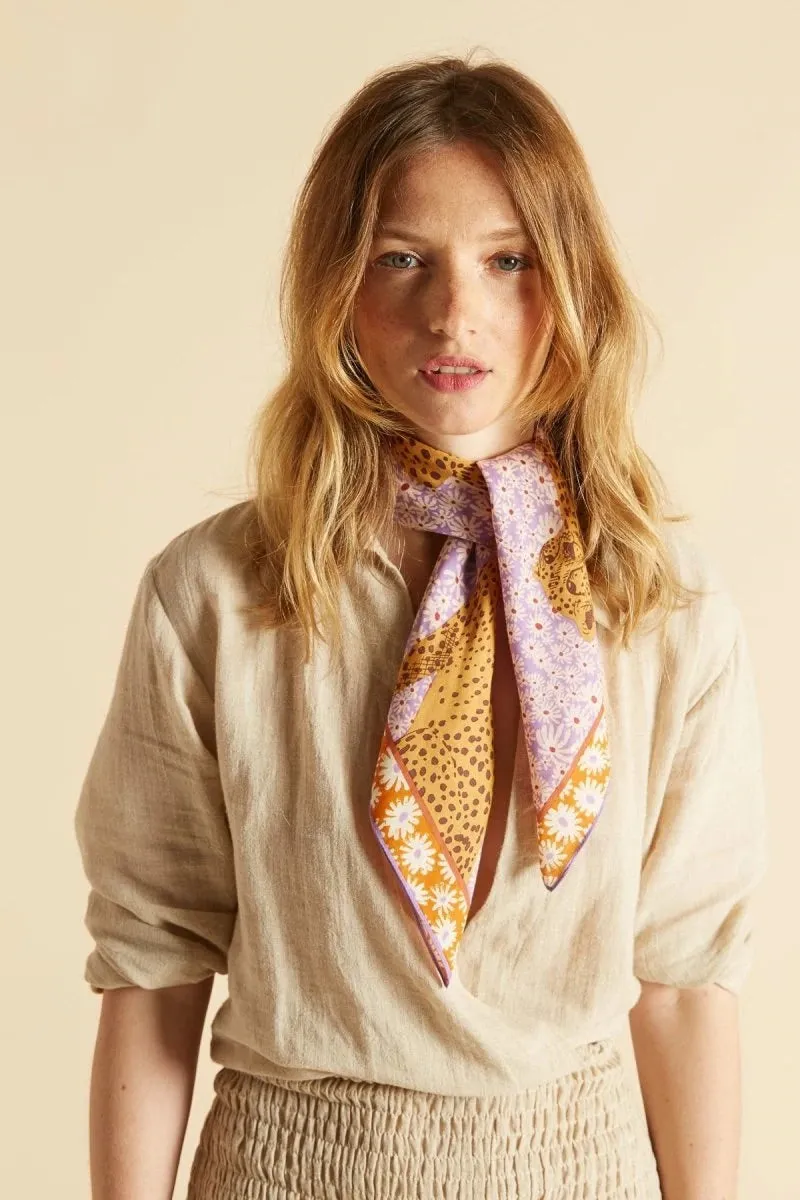 SILK AND COTTON PAMPA BANDANA - VIOLET