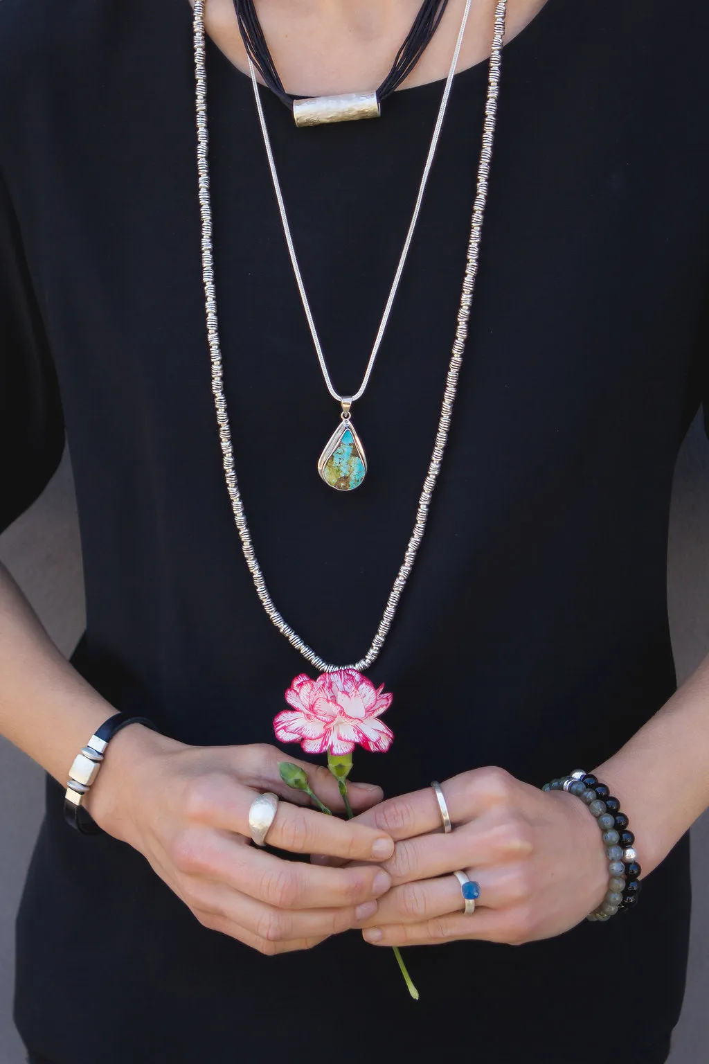 Silk and Silver Necklace