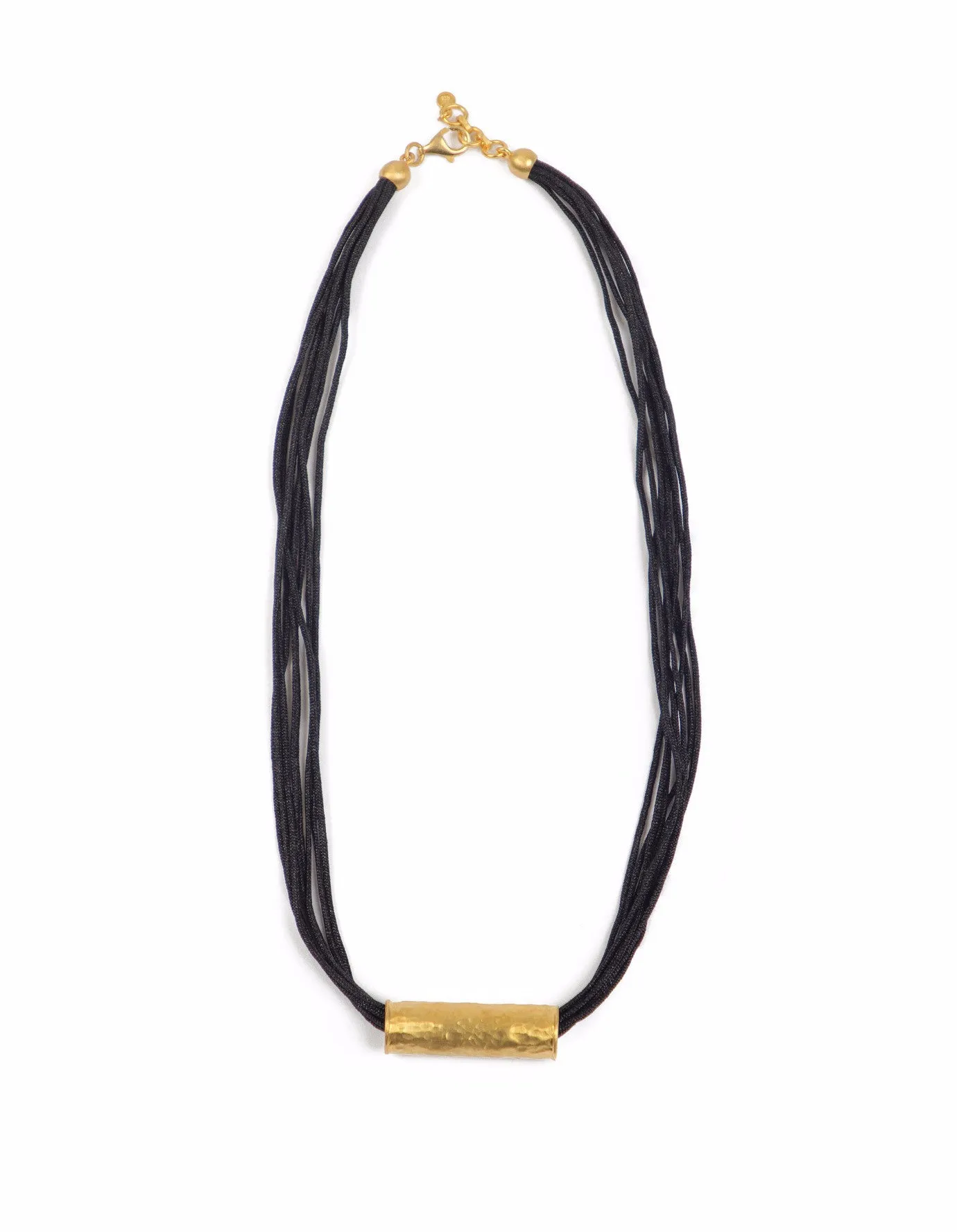 Silk Cord and 24k Gold Fill Necklace