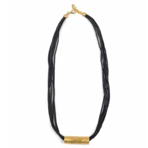 Silk Cord and 24k Gold Fill Necklace