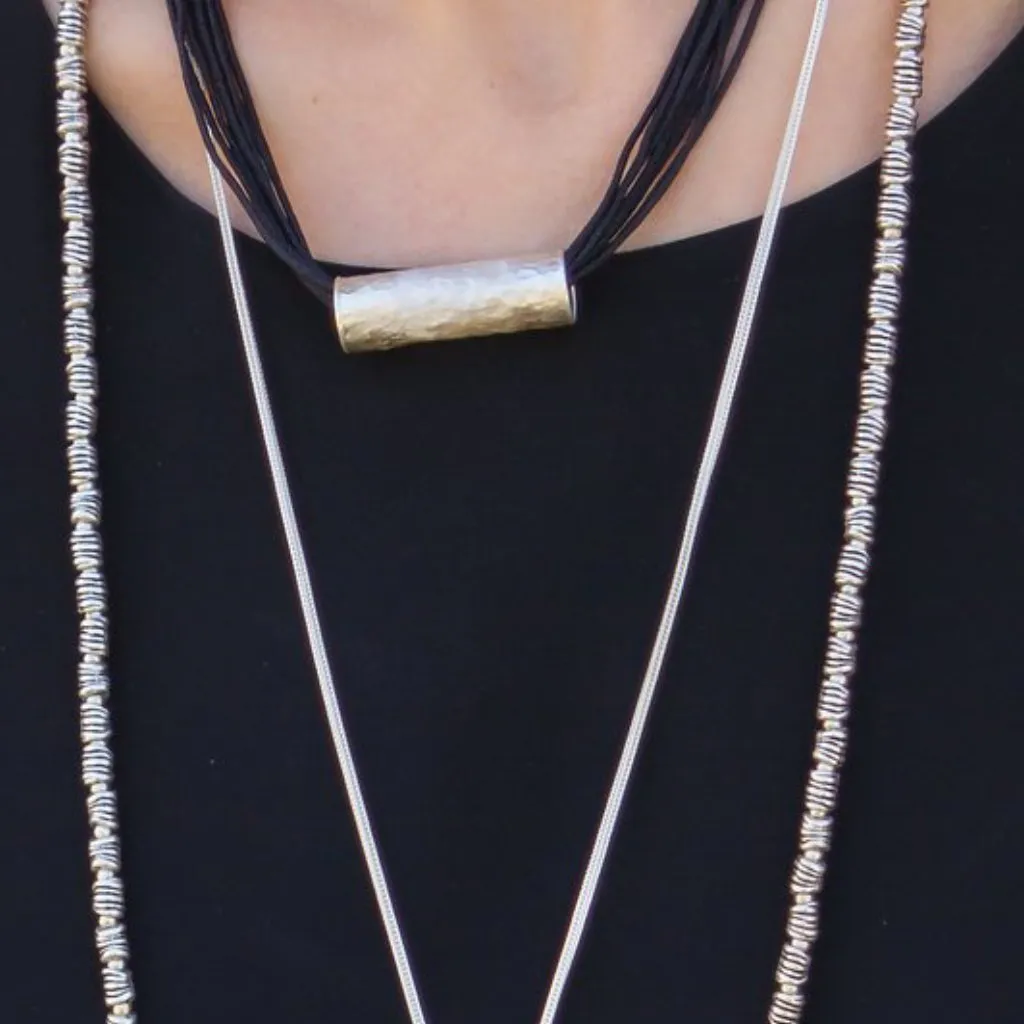 Silk Cord and 24k Gold Fill Necklace