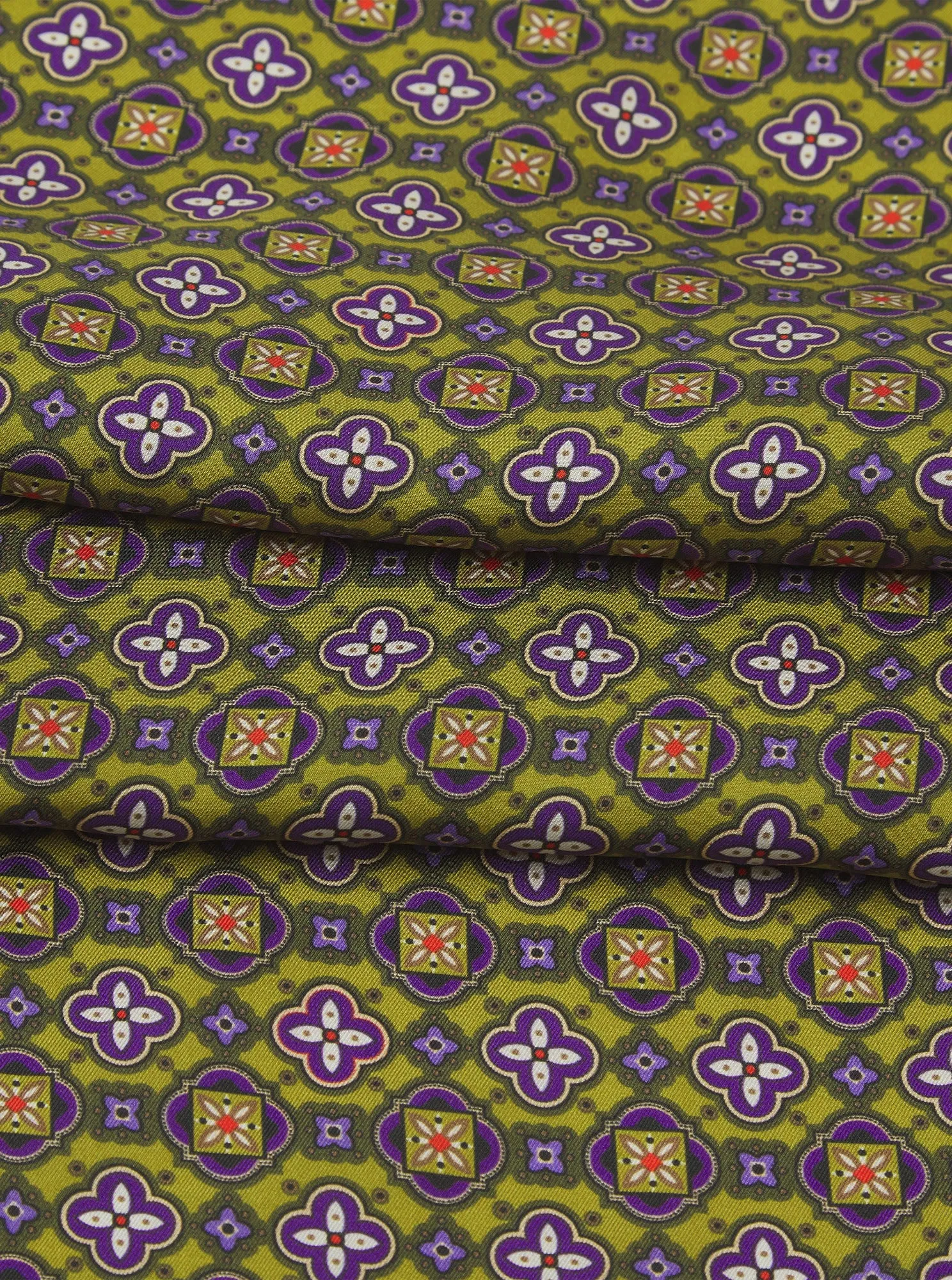 Silk Geometric Neckerchief - Wenatchee Lime