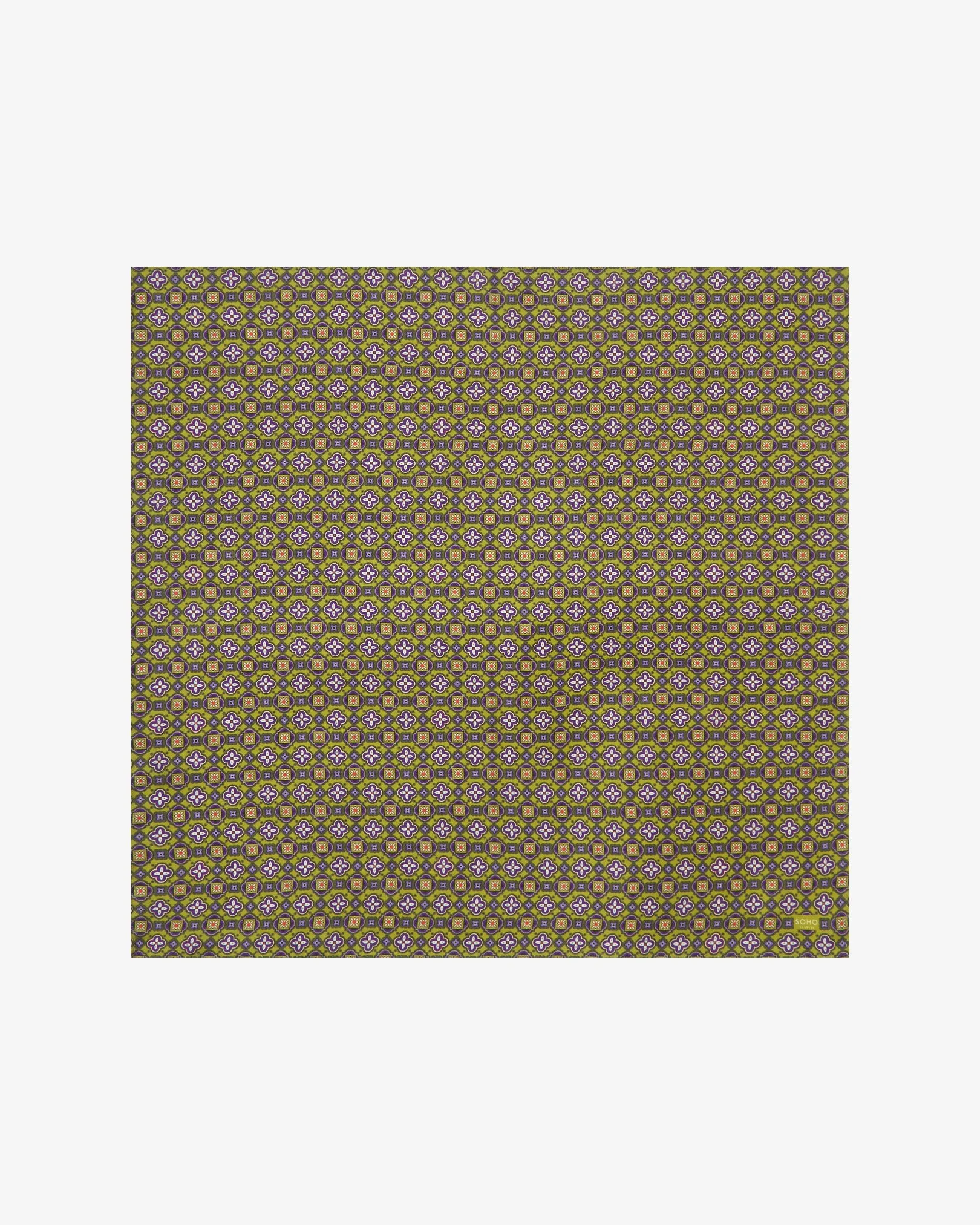 Silk Geometric Neckerchief - Wenatchee Lime
