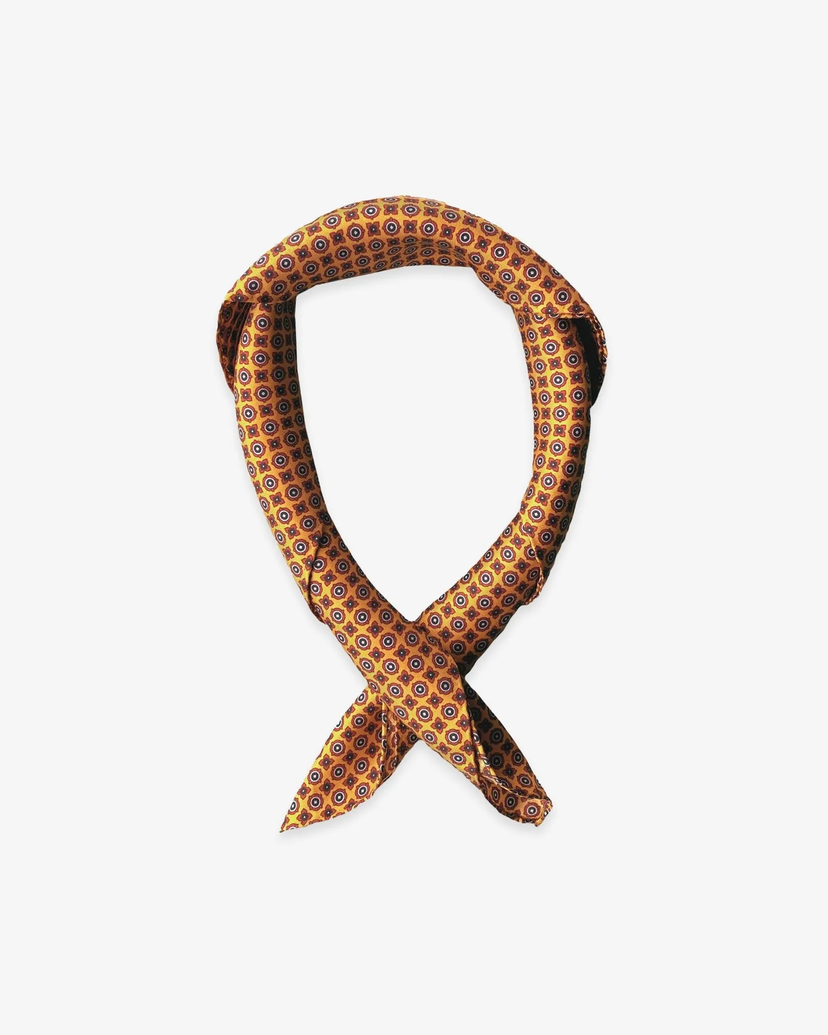 Silk Geometric Pattern Neckerchief - The Toshima