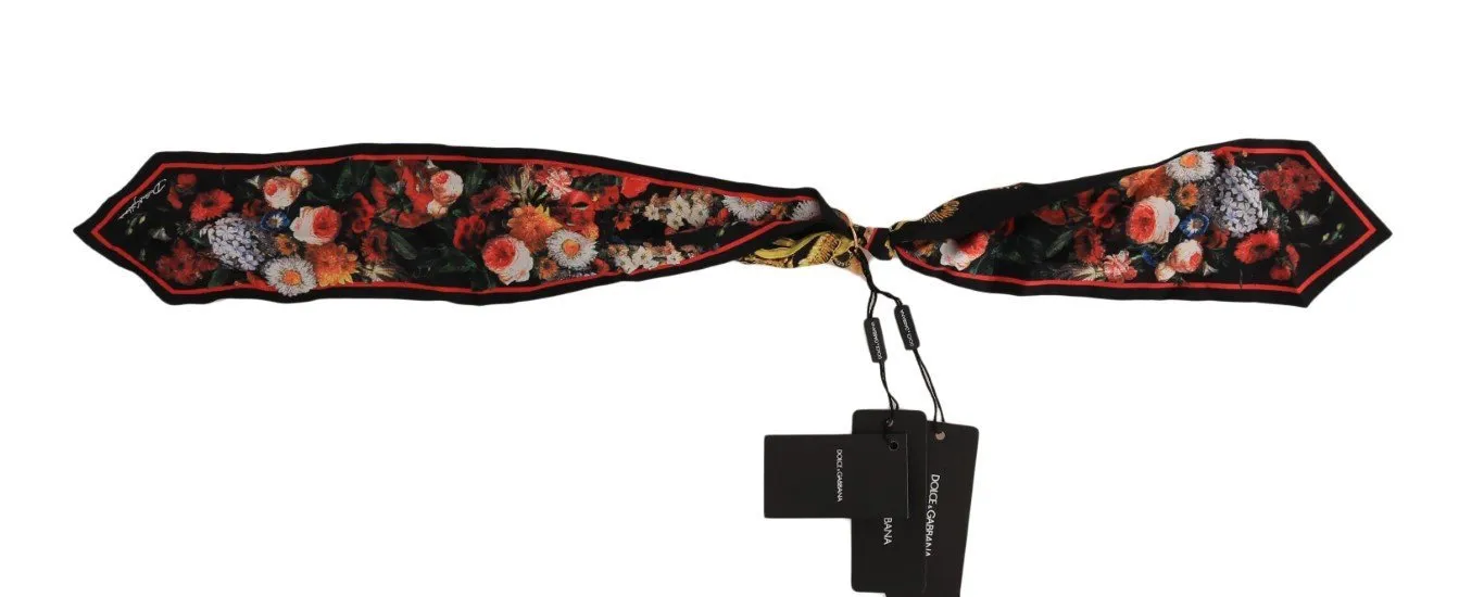 Silk Purple Tulip Print Foulard Scarf