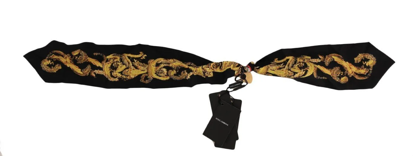 Silk Purple Tulip Print Foulard Scarf